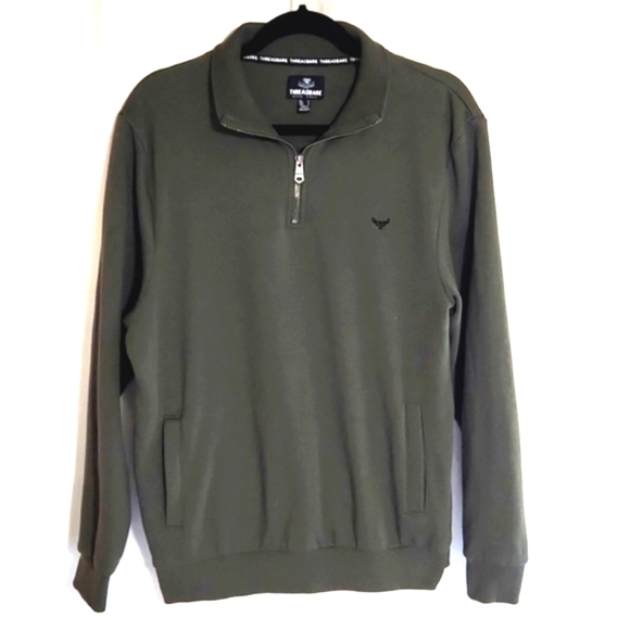 Threadbare Denim Corps Men's Forest Green Pull Over 1/4 Zip Sweatshirt M EUC - Picture 10 of 10